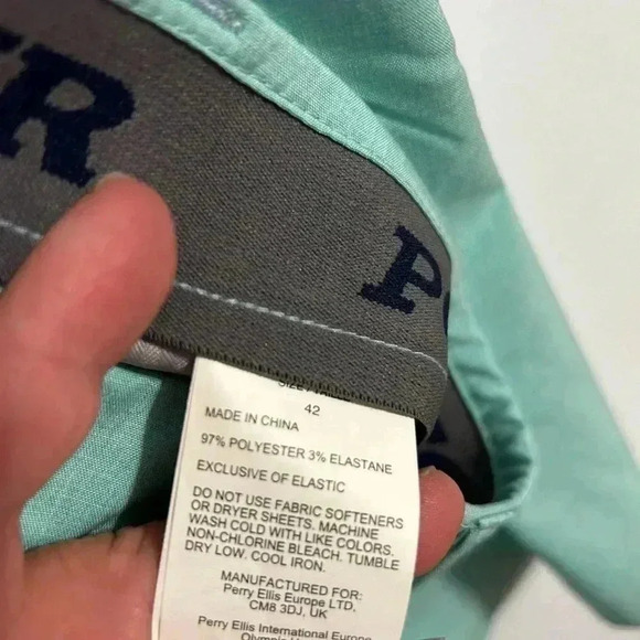 Men’s Size 42 PGA Tour Stretch elasticsa Shorts NWT. Aqua green color. - Picture 8 of 9